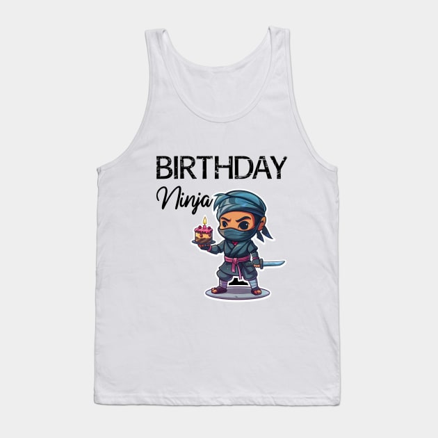 Birthday Ninja (with Black Lettering) Tank Top by VelvetRoom